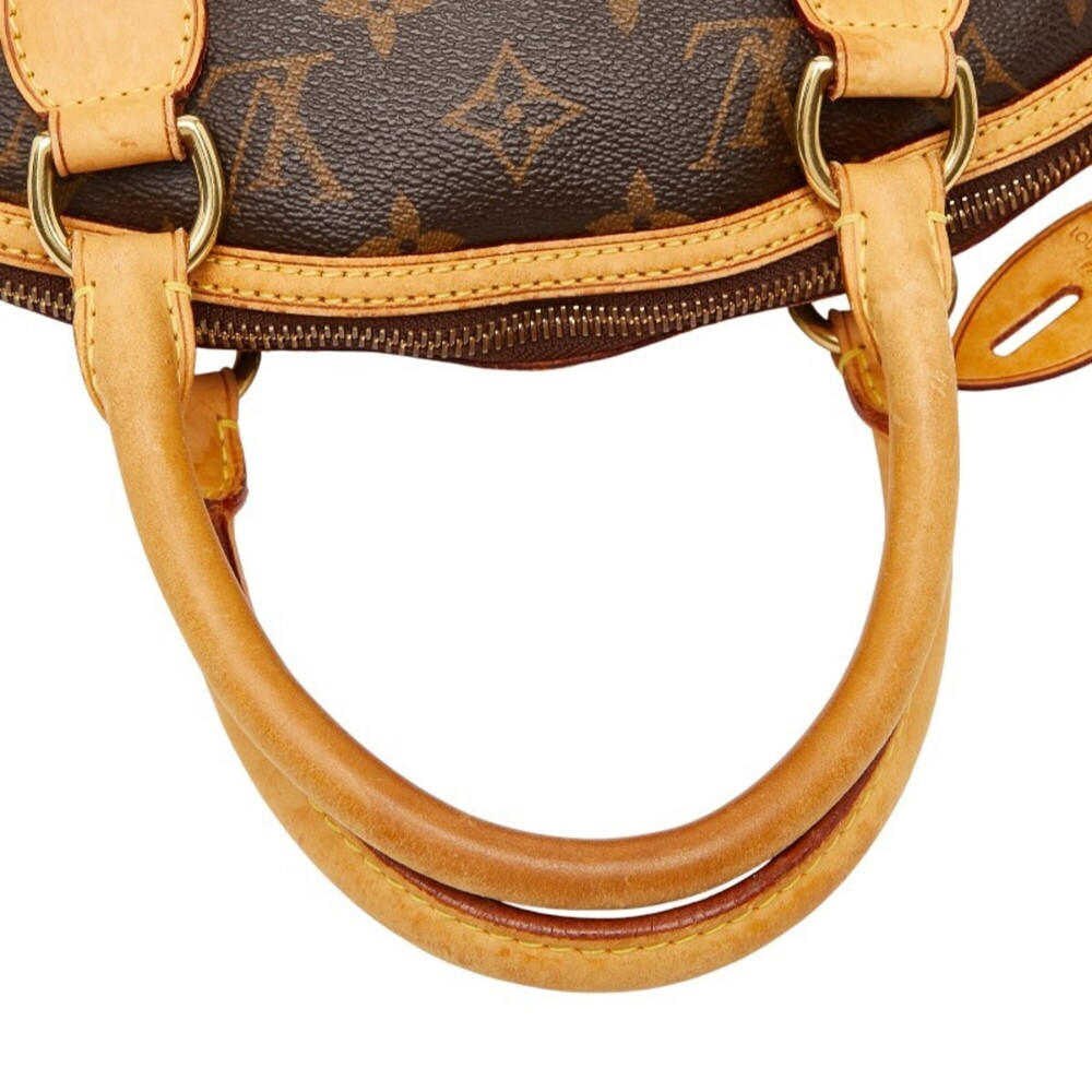 LOUIS VUITTON Authentic Brown Monogram Leather Lockit Tote Bag - Picture 8 of 12